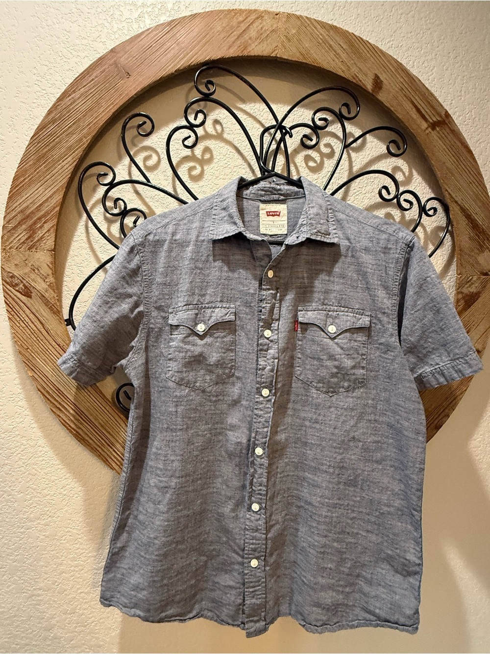 Levi's Men's Short-Sleeve Button-Down Shirt - Heather Blue